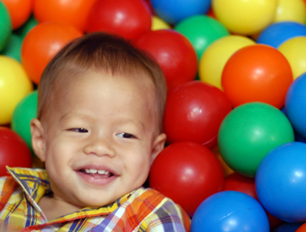 Noah in the ball pit